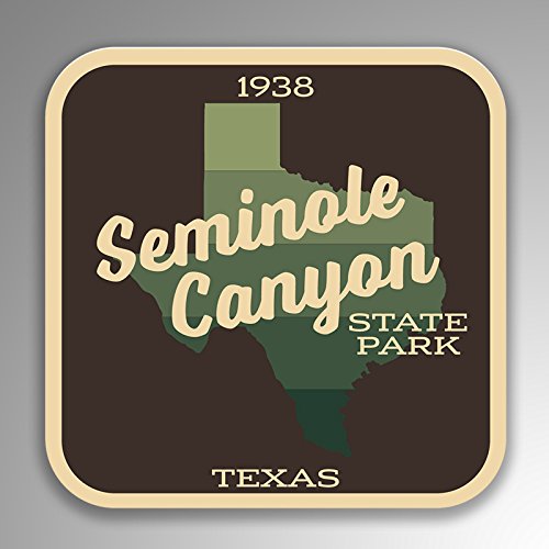 JMM IndustriesSeminole Canyon State Park Texas Vinyl Decal Sticker Retro Vintage Look 2-Pack 4-inches by 4-inches Premium Quality UV Protective Laminate SPS141