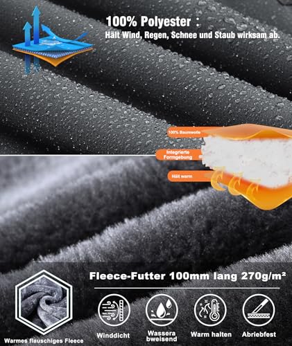 Zoofly Chaqueta Hombre Invierno Esquí Impermeables Montaña Cazadoras Aire Libre Abrigos Térmicos Con Capucha Desmontable Snowboard Parka Gris Oscuro-XL - imagen 4