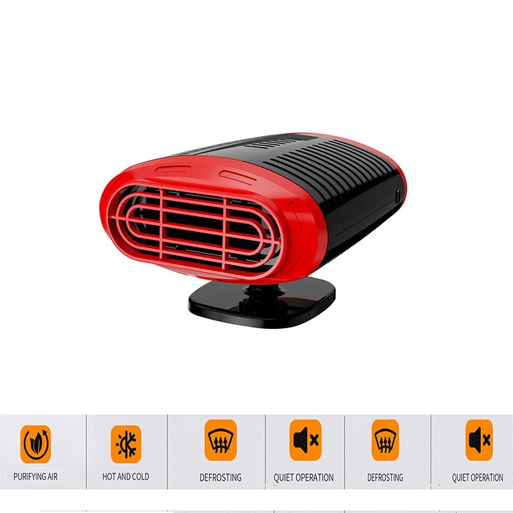 TOTMOX Portable Mini Car Heater, 12V 120W Plug Cigarette Lighter Heater  Defroster Defogger with 80~100°C Cold Warm Wind, Angle Adjustment Allows  Black and Red : Amazon.de: Automotive