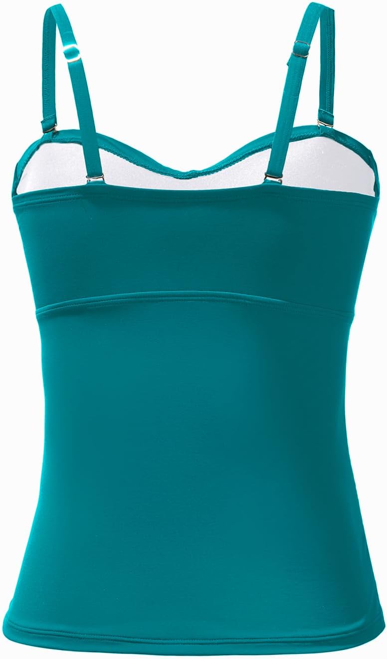 Holipick Tankini Top for Women Twist Front Bandeau Swimsuit Tummy Control Bathing Suit Tops Only No Bottom - Image 3