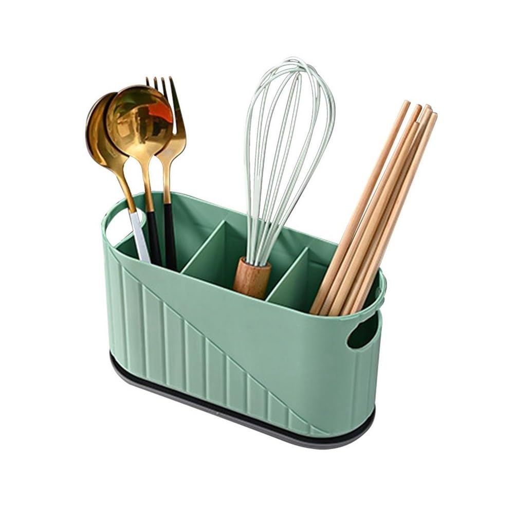 E7v2t9k6 Green Cooking Utensil Holder Spoons And Forks Organizer Utensil Drying Holder Kitchen Spoon Compact Draining Chopstick Cage Cutlery Cutlery Organizer(Green)