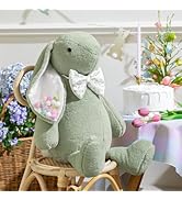 Ashler Easter Bunny Throw Pillow - Soft Faux Rabbit Fur with Faux Silk Ears, Rabbit Shaped Decora...