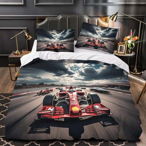Parure de lit Formulaa Racing en microfibre douce avec fermeture éclair cachée - 2