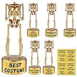 URATOT 6 Pack Halloween Costume Skeleton Plastic Gold Trophies, 6.1 x 2.1 Inches for Halloween Costume Contest Party Awards