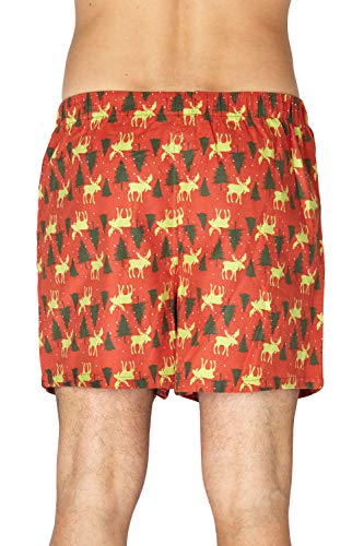 INTIMO Men's Holiday Moose and Trees Boxer Shorts Underwear Loungewear2