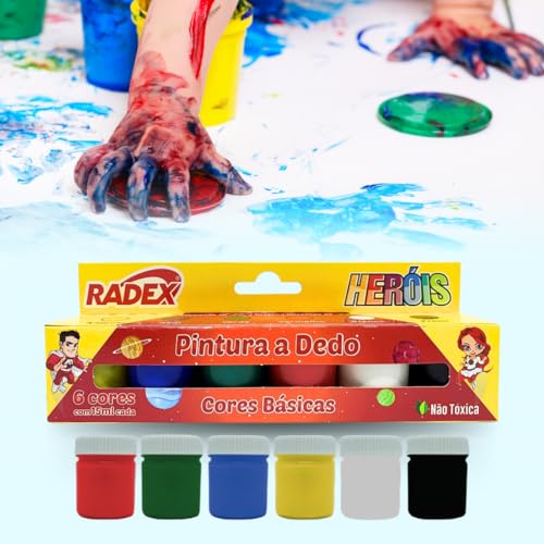 Tinta Guache Escolar 6 Cores Pintura A Dedo