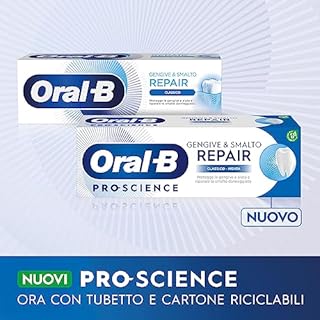 Oral-B DENTIFRICIO Pro-Science Gengive & Smalto Repair, PROTEGGE le GENGIVE e RIPARA lo SMALTO Danneggiato, Azione ANTIBATTERICA, Confezione da 5 Dentifrici (5x75ml), Gusto MENTA