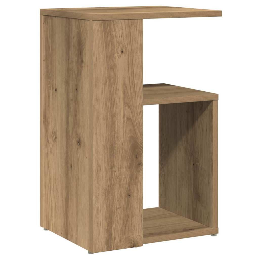 Mesa auxiliar de madera de roble Artisan, 36 x 30 x 56 cm, mesa de centro con estante, diseño moderno, resistente y fácil de limpiar, para salón, dormitorio, pasillo