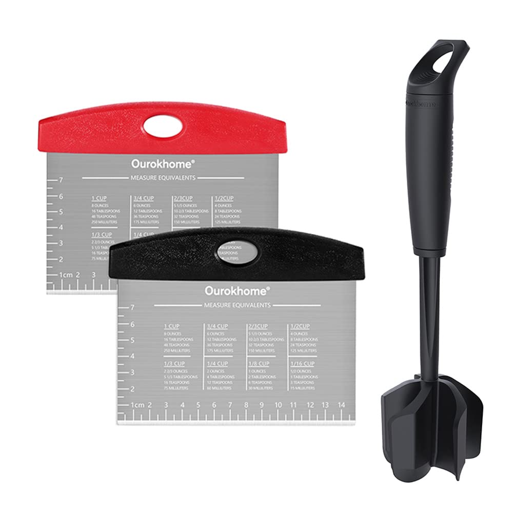 Buy Ourokhome Pastry Dough Bench Scraper and Hamburger Meat Chopper Stirrer Heat Resistant 5