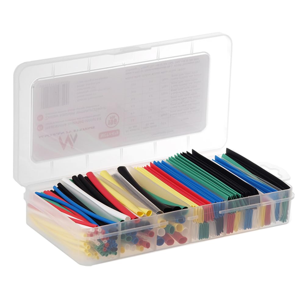 Maclean MCTV-679 - Set di 196 tubi termoretraibili a 7 colori, in plastica, 95 mm (5 x 196 pezzi, 7 colori)