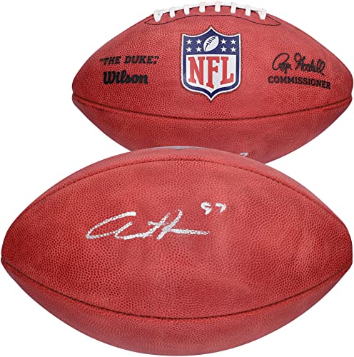 Aidan Hutchinson Detroit Lions Autographed Wilson Duke Full Color Pro Football - Autographed College Footballs