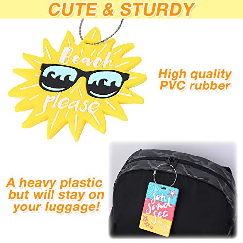 6 Pack Unique Luggage Tag Travel Suitcase Bag Summer Beach Series Identify Label with Loop by OVOV (Beach Series)