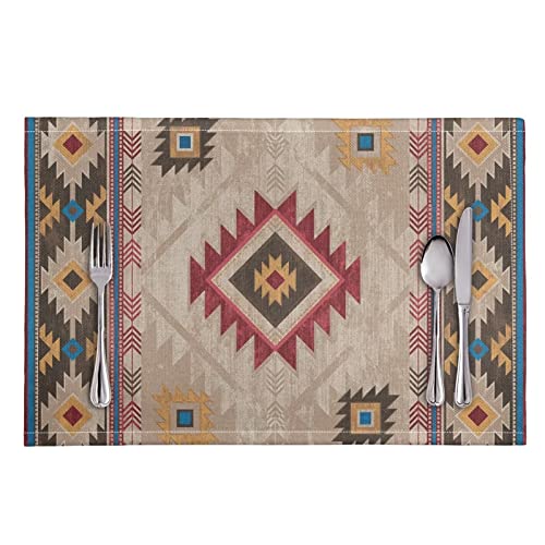 Zfrxign Aztec Western Placemats For Dining Table Washable Table Pads Placemat Non-Slip Kitchen Table Mats Easy To Clean Tribal Navajo Decor #TOP12