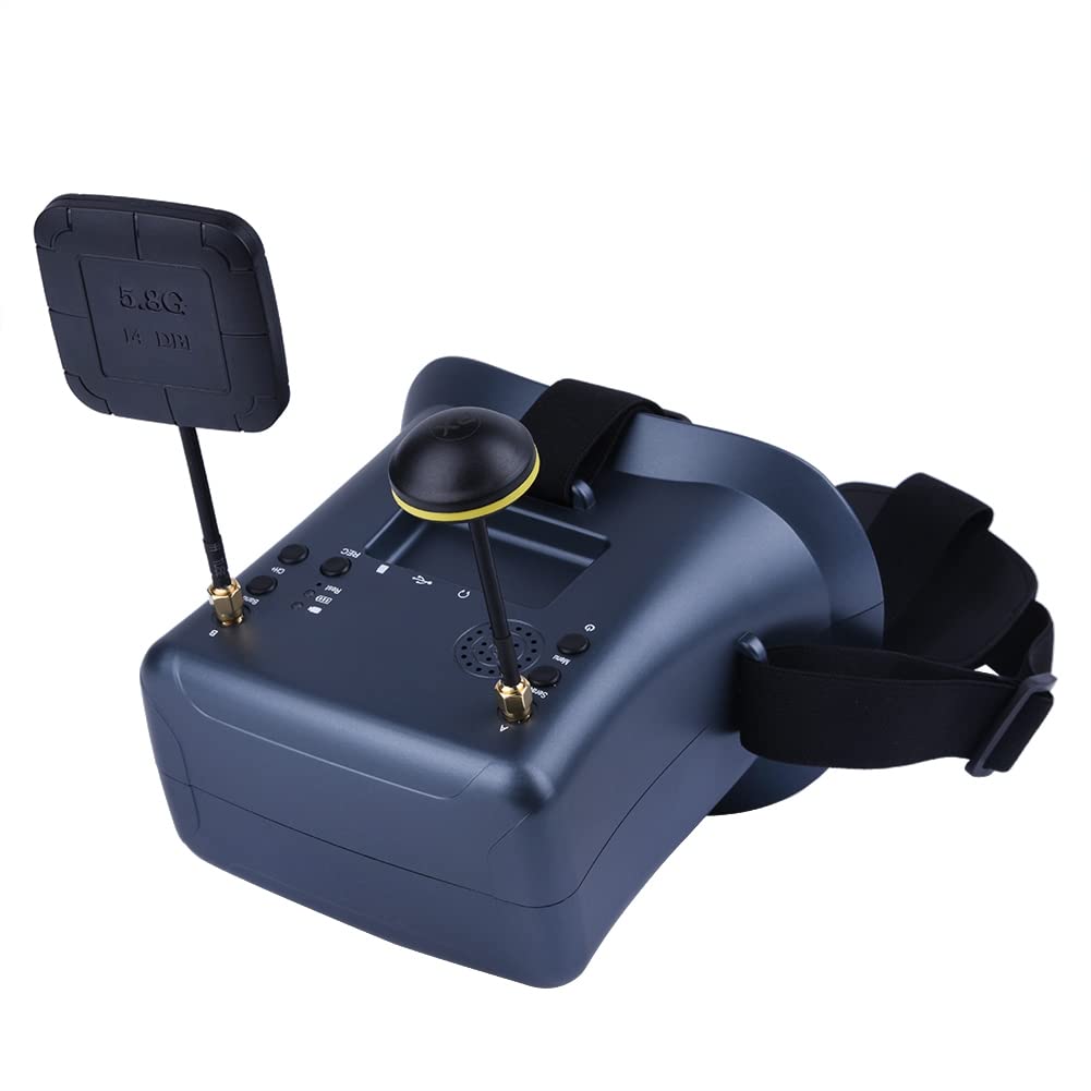 008D FPV Goggle 5.8GHz 40Ch Receptor con DVR 3.7V/2000MAh BateríA 4.3 Pulgadas HD LCD 16:9 para Racing Drone BWhoop Drone