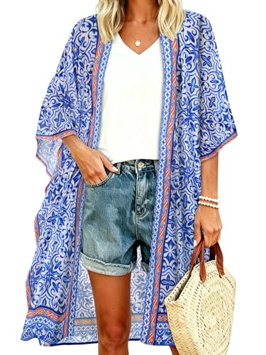 Image of Women's Kimono Beach Cover up for Summer Bathing Suits Cardigans Casual Loose Swimwear 2026
