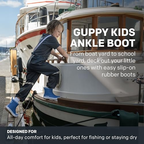 Grundéns Kid's Guppy Rain Boots - Lightweight Rubber Waterproof Kids and Toddlers Shoes, Easy-On Loop, Girls Rain Boots and Boys Rain Boots2