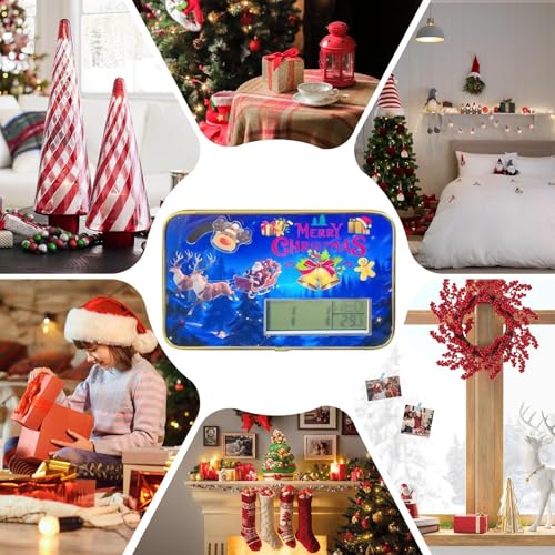 Reloj de Navidad digital con temperatura y fecha para salon y cocina 5