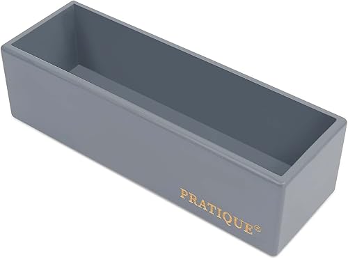 Miniatura 1 de PRATIQUE Organizador de cajones de bambú, organizador de utensilios de cocina, bandeja de cubiertos, suministros de escritorio de oficina y