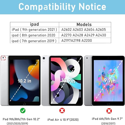 For iPad 10.2" (9th/8th/7th Generation 2021/2020/2019) Smart Case Ultra Slim Magnetic Cover with Auto Wake/Sleep for Apple iPad 10.2 (Blue) - Image 2