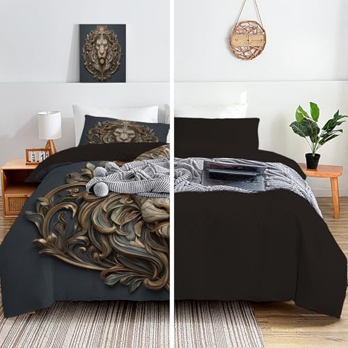 Parure de lit lion avec fermeture éclair pratique - 5