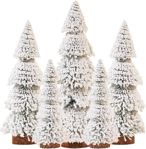 Mini Weihnachtsbaum Weiß, 5 Stück Künstlicher Kleiner...