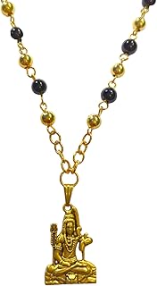 czardonic Hindu Religious Lord Shiv Shankar Locket with Black and Golden-picture-32