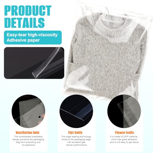 Bolsas de celofán autoadhesivas de 11.8x15.7 pulgadas para guardar alimentos en casa 5