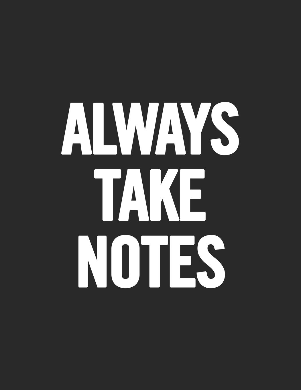 Always Take Notes: Blank Cornell Style
