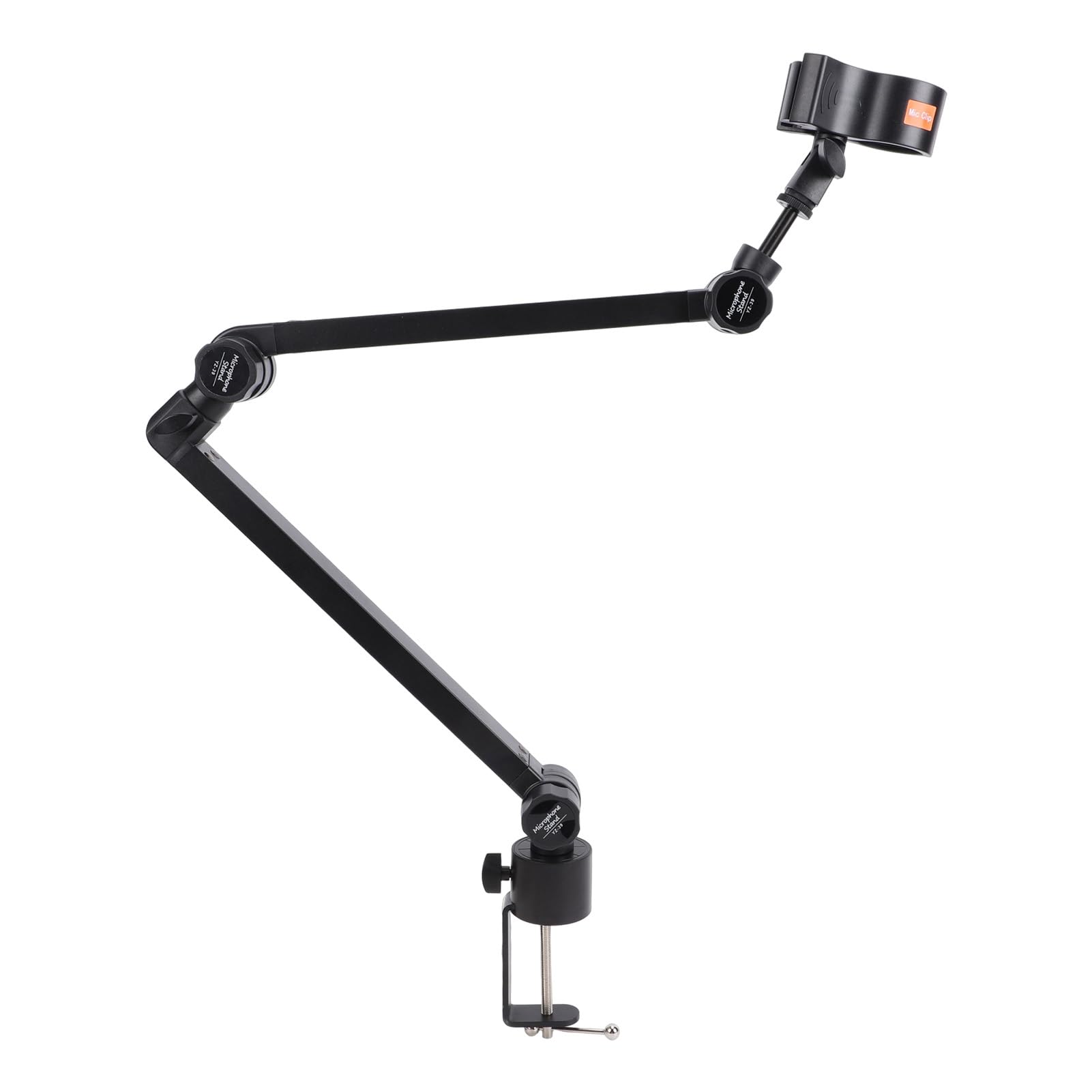 Supporto per Microfono da Tavolo Regolabile a Doppio Braccio, Braccio per Microfono con Rotazione di 360° per con Morsetto Antiscivolo, capacità di Carico di 1,5 Kg