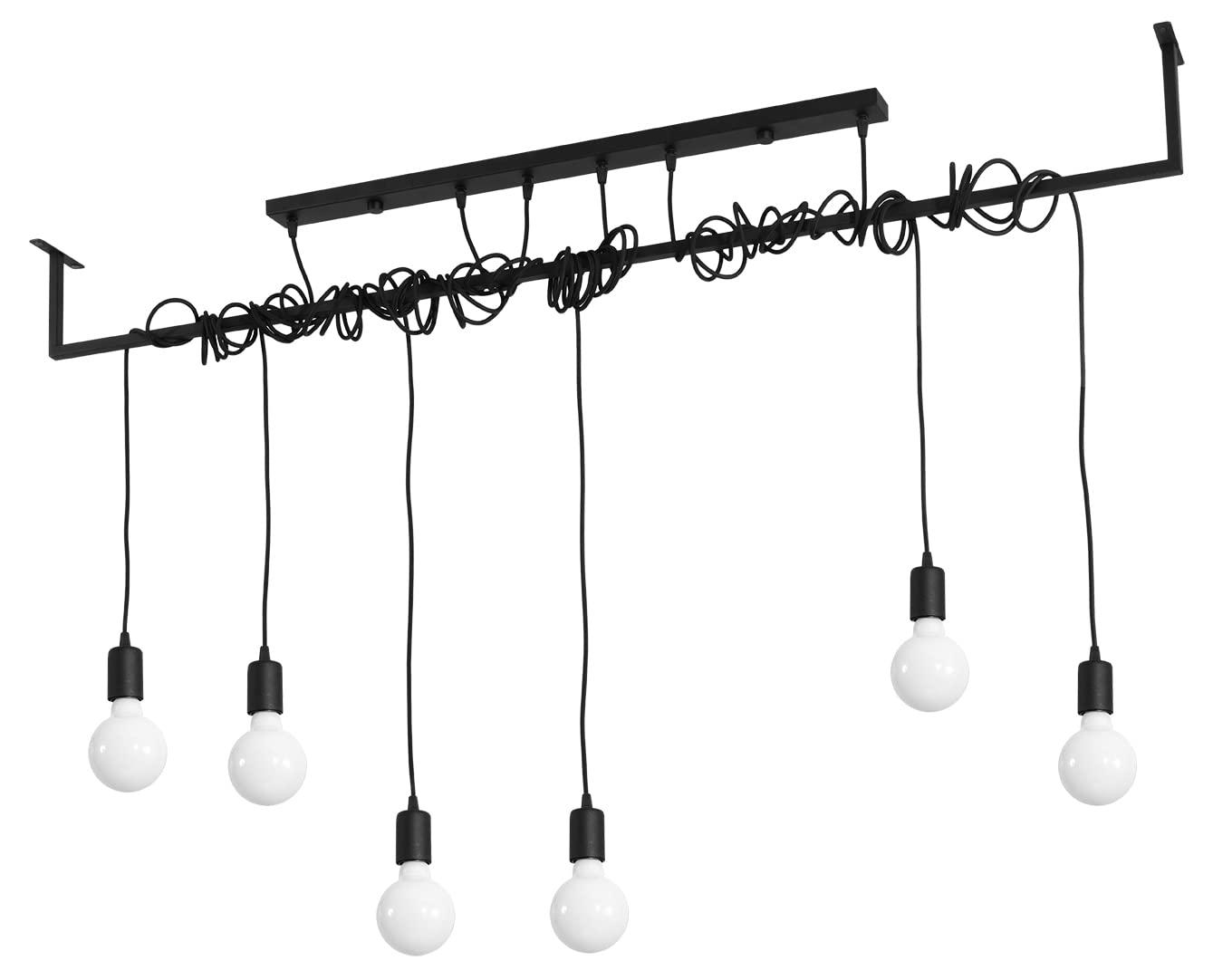 Sollux Lighting Ceiling Light for Home Office Minimalist Creative Lighting Decoration Without Bulbs Made of Steel Chandelier Salamanca 6 Black Size 150 x 10 x 150 cm