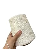 Hilo de encaje de algodón n.° 5 de 500 g: ideal for tejer a mano prendas de verano, bolsos y proyectos de crochet.(Off-white milk cotton)