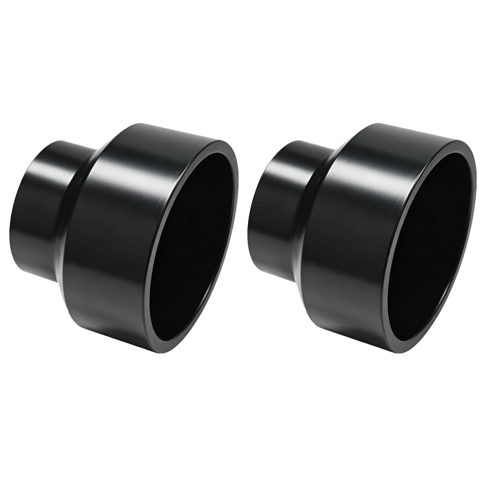 LESSO 2PCS 1-1/2" x 1-1/4"ABS Increaser Reducer Coupling,(HUB x HUB) Black