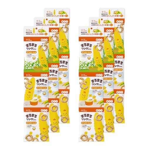 【カインデスト】おやつ ベビースナック まるまるリング kids コーンポタージュ味 [完了期 1歳/12か月頃から] 7g×18袋セット(3袋×6セット) 鉄分 カルシウム 子供 手づかみ ノンフライの商品画像（Amazon）
