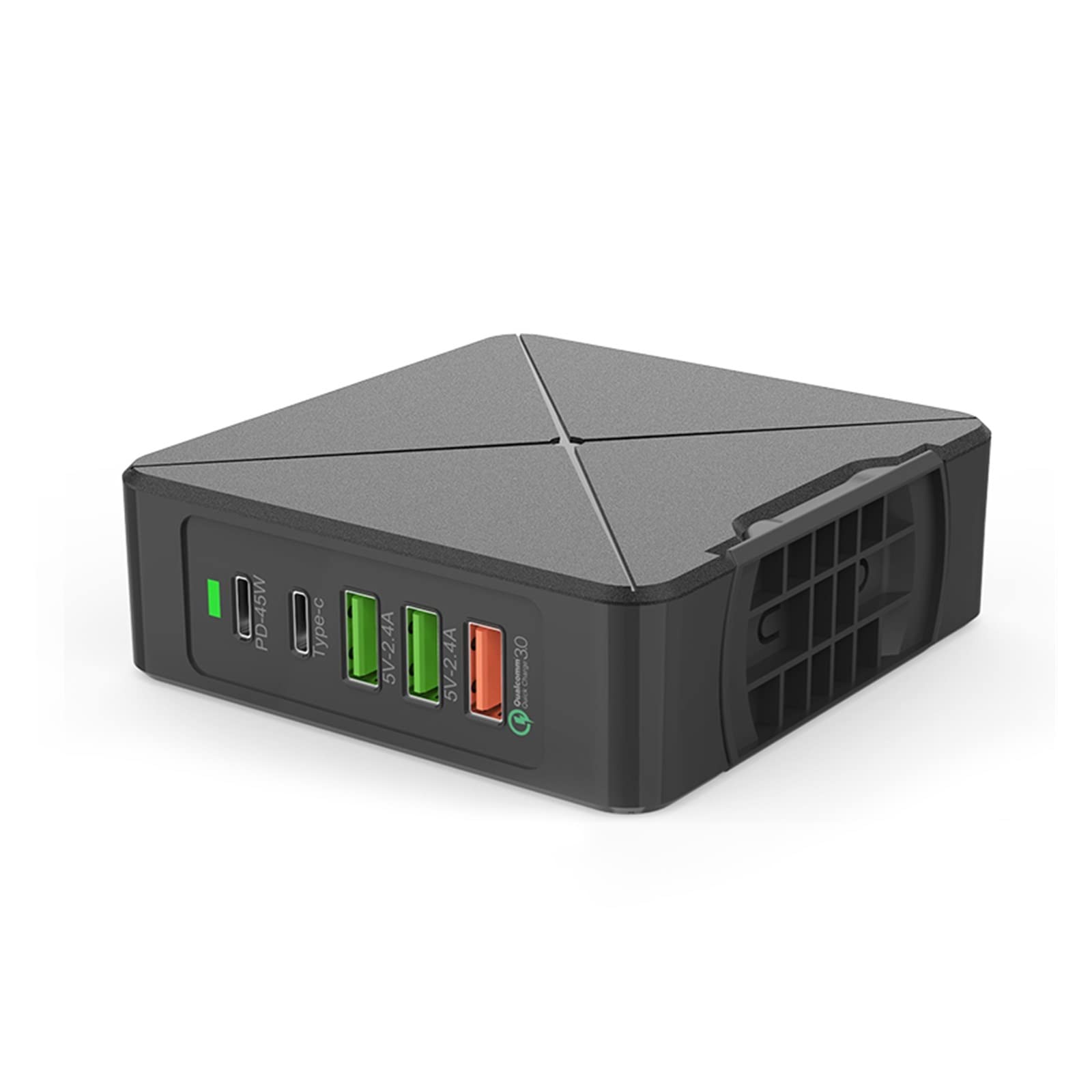75W 5 portowa stacja ładująca USB typ C PD szybkie ładowanie QC 3.0 szybka ładowarka do telefonu komórkowego Tablet Laptop, wieloportowe ładowanie USB Bezpieczna ładowarka