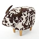 Christopher Knight Home Bessie Patterned Velvet Cow Ottoman, Brown Milk Cow / Natural