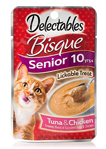 "Hartz Delectables Senior Bisque Lickable Cat Treats - Tuna/Chicken 4 Pouches" #TOP28