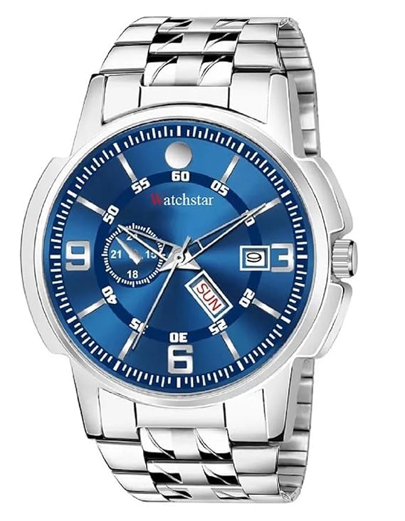 Brajin Multi Dial Silver Band Analog Stainless Steel Watch (Blue Dial) (B0D8QQMWXC) Amazon Price History, Amazon Price Tracker