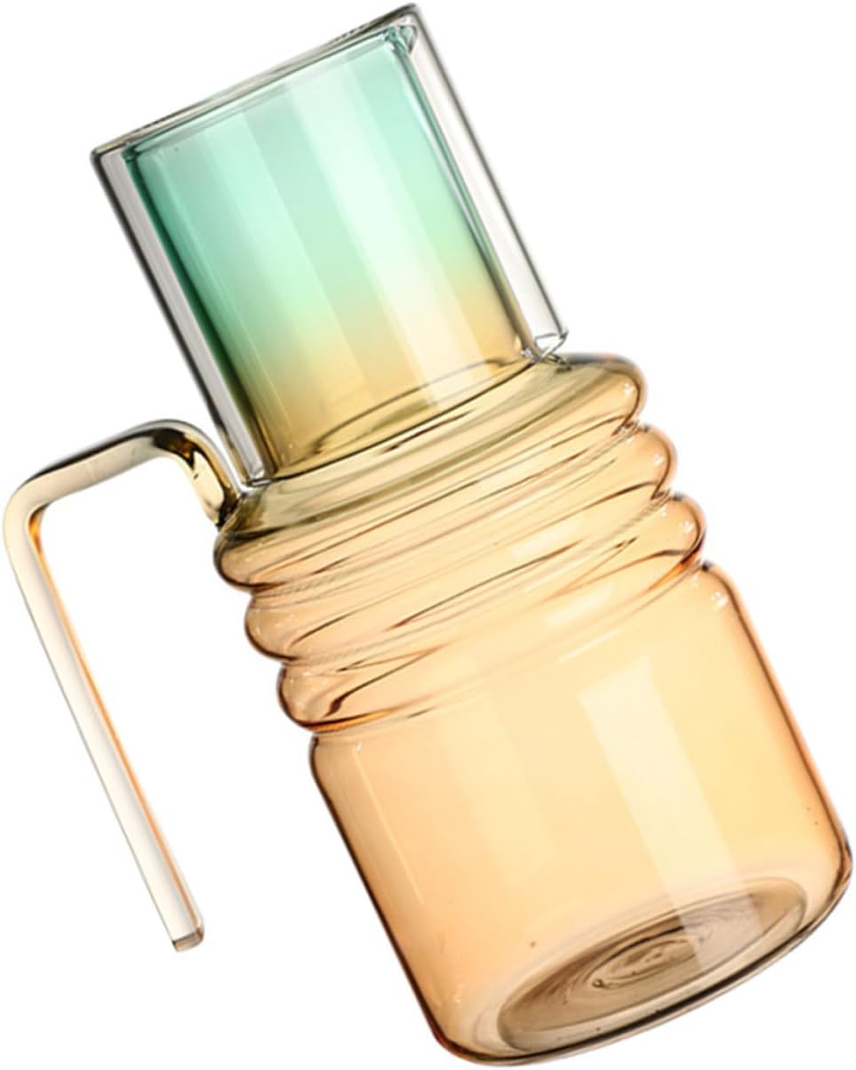 Gradient Hue Glass Water Carafe Set with Cup Heat Resistant Cold Water Pitcher for Home Party Hotel Use Dustproof Spout Design Versatile Beverage Holder