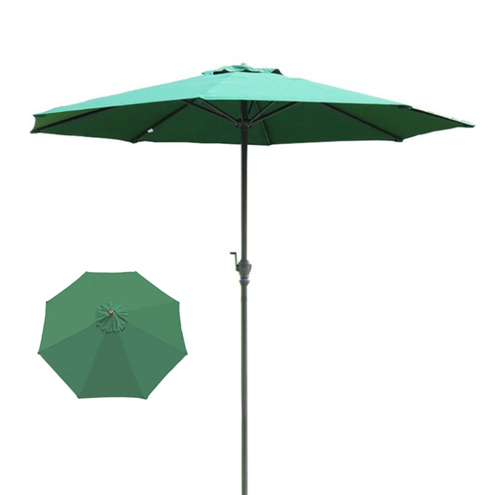 HCZKIUJY Outdoor Garden Parasols Parasols 9' Patio/Garden Umbrella with Crank, Perfect for Outdoor Yard, Beach Commercial Event Market, Camping, Swimming Pool Side (Green 118inch)