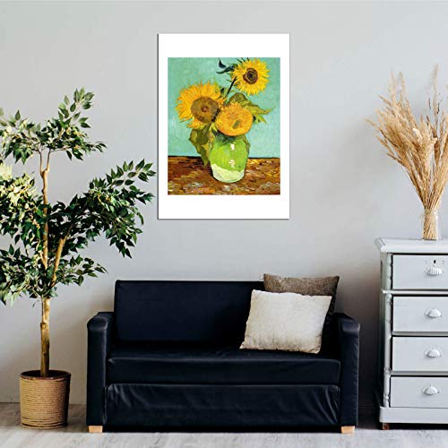 Affiche encadrée haut de gamme Van Gogh Tournesols 1888 finition semi-brillante - 2