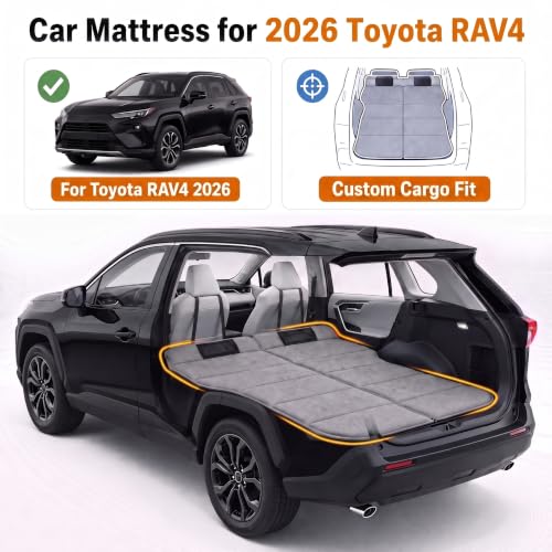 Image of Car Mattress for 2026 Toyota RAV4, Upgraded Non-Inflatable Thickened Foam SUV Car Camping Mattress, Foldable Trunk Sleeping Pad Car Bed Mattress for Road Trips Camping Travel
