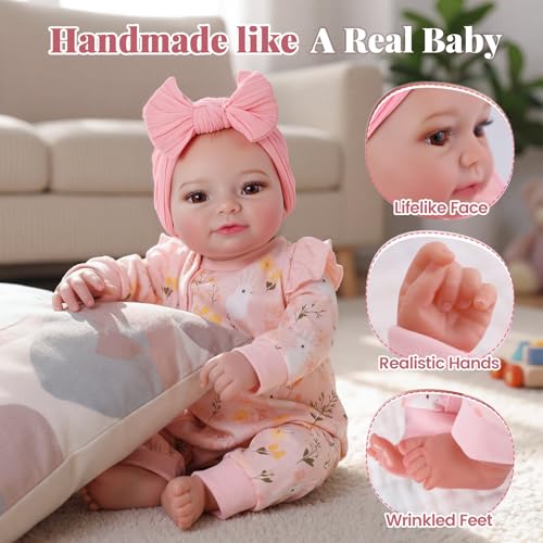 Muñeca Reborn Bebé Realista 17 Pulgadas BABESIDE miniatura 2