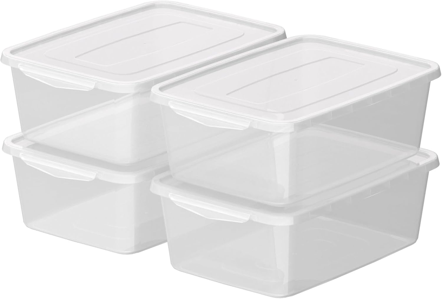 14 L Dough Proofing Container with Lid, 4-Pack Dough Rising Box | For Bread, Pizza, Clear