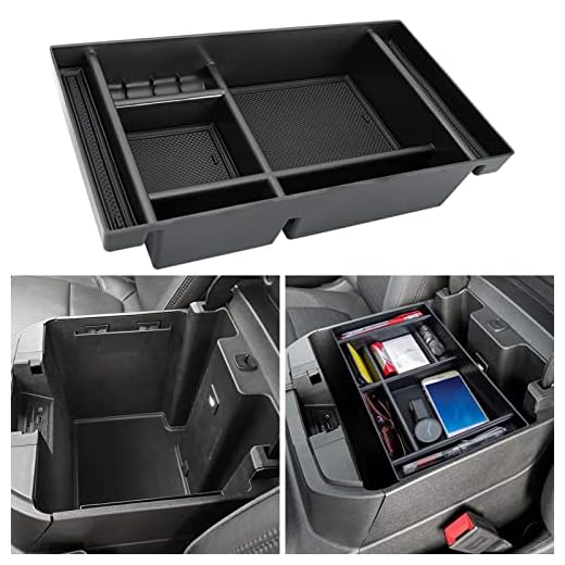PIMCAR Center Console Organizer Compatible with 2019-2022 Chevy Silverado 1500/GMC Sierra 1500 & 2020-2023 Chevy Silverado/GMC Sierra 2500 HD/3500 HD (Full Console w/Bucket Seats ONLY) Black Trim