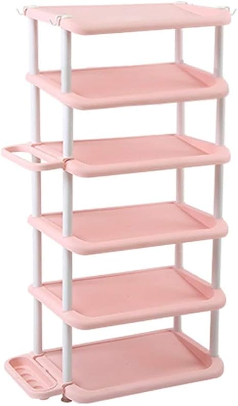 Amazon Xwyxjのシューズラック 6層靴収納ラック 子供の調節可能な棚の棚 オーガナイザーホルダードア玄関廊下 Xwyxj 色 ピンク シューズラック オンライン通販