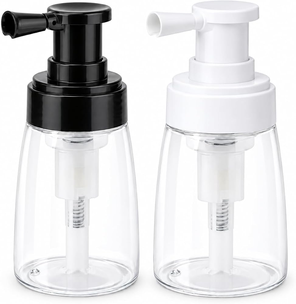 2 Pack Powder Bottle, 140 mL Each Empty Refillable Powder Puffer Bottle for DIY Dry Shampoo, Hair Styling and Barber Use — 사진 1