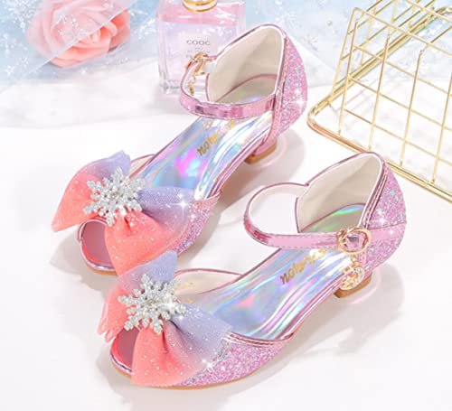 JOEupin Toddler Little Girls Dress Shoes Glitter Low Heel Mary Jane Sparkle Party Wedding Princess Pumps Flower Girl Shoes3