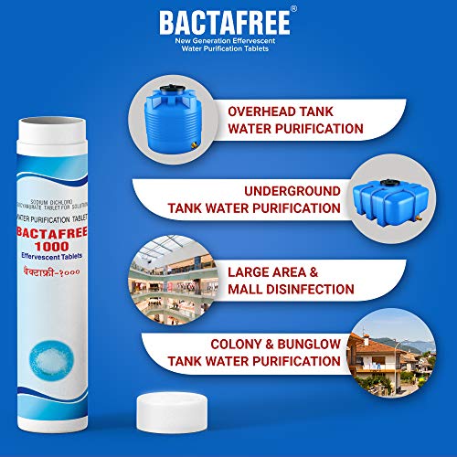 Image of 1000 Water Purification Tablets - Disinfectant tablet for Overhead and Underground Water Tank - 1 Tablet Purifies 1000 liters Water - Pack of 2, 24 Tablets
