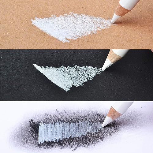 Heshengping 6 lápis de cor de óleo branco com destaque para colorir lápis de cor à base de óleo de m