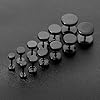 6 Pairs Black Earrings for Men Women Fake Plugs Faux Gauges Plugs Earring Stainless Steel Stud Earrings (4-10mm) #3